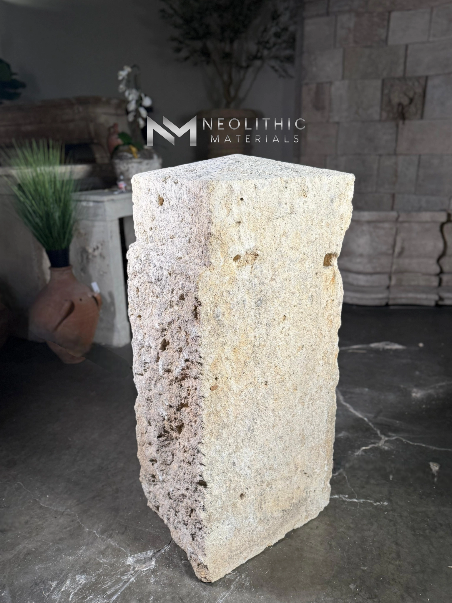 French Antique Limestone Pillars - Image 4